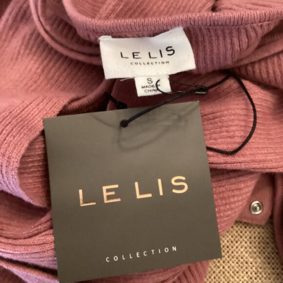 Le Lis Womens Bodysuit Size‎ Small NWT Twist Ribbed Mauve Off-Shoulder Cutout - Picture 5 of 6